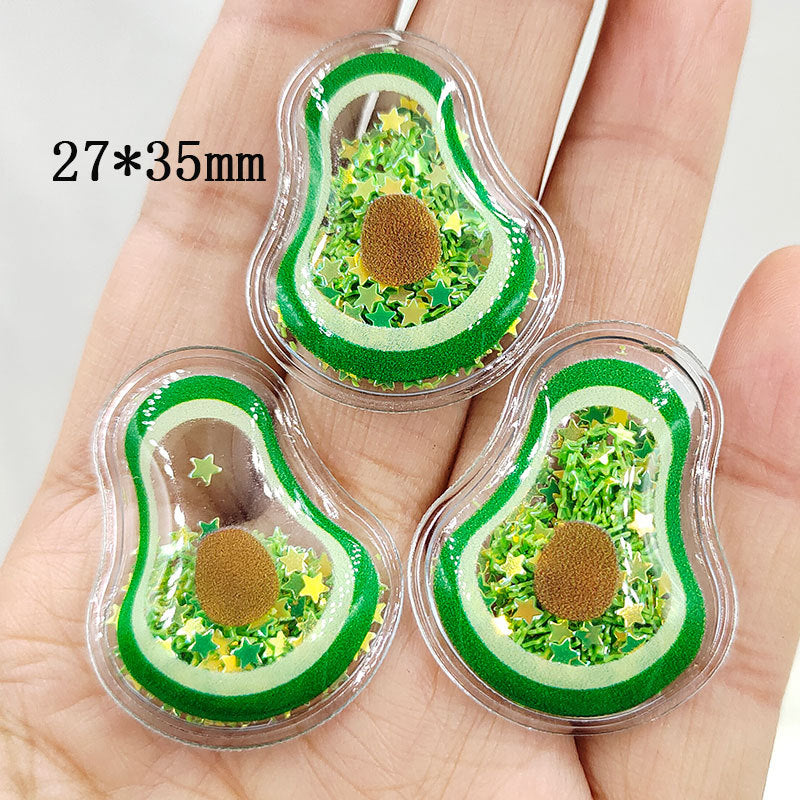 Wholesale Quicksand Fruit PVC Transparent Sequin Children's Hair Clip DIY Accessories
